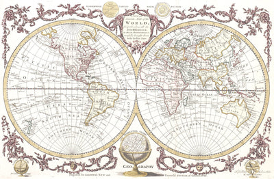 Vintage 1782 World Map Wall Mural-Maps-Eazywallz