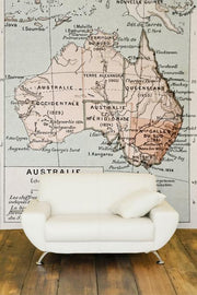 Vintage Australian Map Wall Mural-Maps-Eazywallz